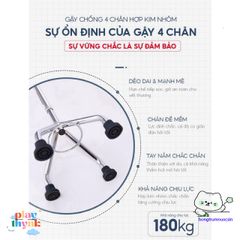 Gậy Đi Bộ Đa Năng 3-4 Chân Lucass - Adjustable Walking Stick with 10 Heights for Seniors and Disabled Users