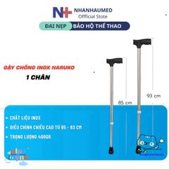 Gậy Chống Inox Haruko cho Người Già - Thiết Kế An Toàn 1-3-4 Chân Điều Chỉnh Cao, Chống Trơn Trượt, Hỗ Trợ Đặc Biệt cho Người Cao Tuổi