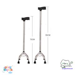 Gậy Chống Inox 3 Chân Lucass - Thiết Bị An Toàn cho Người Cao Tuổi - Điều Chỉnh Chiều Cao, Độ Bền Cao
