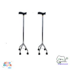 Gậy Chống Inox 3 Chân Lucass - Thiết Bị An Toàn cho Người Cao Tuổi - Điều Chỉnh Chiều Cao, Độ Bền Cao