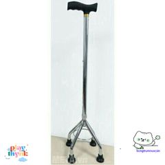 Gậy Chống Inox 3 Chân Lucass - Thiết Bị An Toàn cho Người Cao Tuổi - Điều Chỉnh Chiều Cao, Độ Bền Cao