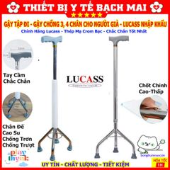Gậy Tập Đi Bốn Chân Chất Lượng Cao cho Người Già - Gậy Đi Bộ Vững Chắc, Điều Chỉnh Chiều Cao, Giúp Phục Hồi Chức Năng