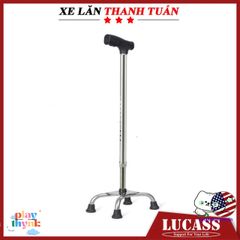 Gậy đi lại Lucass B924 4 chân - Thiết bị hỗ trợ di chuyển cho người lớn tuổi, có thể điều chỉnh chiều cao, an toàn và chắc chắn.