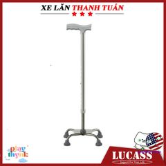 Gậy đi lại Lucass B924 4 chân - Thiết bị hỗ trợ di chuyển cho người lớn tuổi, có thể điều chỉnh chiều cao, an toàn và chắc chắn.