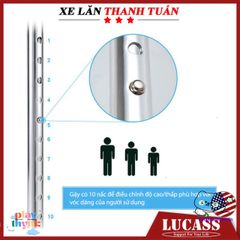 Gậy đi lại Lucass B924 4 chân - Thiết bị hỗ trợ di chuyển cho người lớn tuổi, có thể điều chỉnh chiều cao, an toàn và chắc chắn.