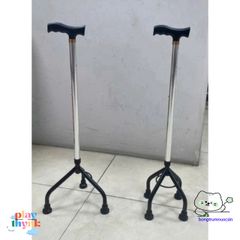 Gậy đi bộ Lucass 3 chân cho người già - Cây chống điều chỉnh chiều cao, chất liệu sắt mạ crom, bền đẹp, hỗ trợ phục hồi chức năng.
