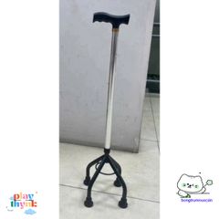 Gậy đi bộ Lucass 3 chân cho người già - Cây chống điều chỉnh chiều cao, chất liệu sắt mạ crom, bền đẹp, hỗ trợ phục hồi chức năng.