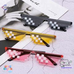 Kính Mát Pixel Retro Unisex - Kính Râm Thời Trang Họa Tiết Khảm Dành Cho Game Thủ, Bảo Vệ Mắt Chống Tia UV