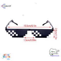 Kính Mát Pixel Retro Unisex - Kính Râm Thời Trang Họa Tiết Khảm Dành Cho Game Thủ, Bảo Vệ Mắt Chống Tia UV