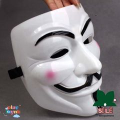 Mặt Nạ Hacker Anonymous Trắng - Phụ Kiện Hóa Trang Halloween Độc Đáo, Thế Giới Cyberpunk