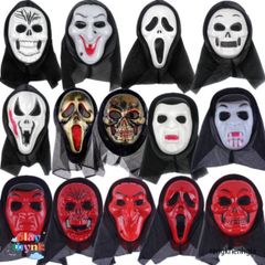 Mặt Nạ Scream Đen - Phụ Kiện Halloween Kinh Dị, Thời Trang Hóa Trang Ma Quái, Độc Đáo Cho Tiệc Hóa Trang