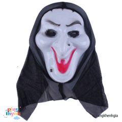 Mặt Nạ Scream Đen - Phụ Kiện Halloween Kinh Dị, Thời Trang Hóa Trang Ma Quái, Độc Đáo Cho Tiệc Hóa Trang
