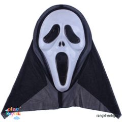 Mặt Nạ Scream Đen - Phụ Kiện Halloween Kinh Dị, Thời Trang Hóa Trang Ma Quái, Độc Đáo Cho Tiệc Hóa Trang