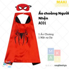 Áo Choàng Siêu Nhân Cho Bé - Hóa Trang Halloween Người Nhện, Người Sắt, Thần Sấm, Khẩu Trang Mềm Mại, Thoải Mái, Chất Liệu Satin