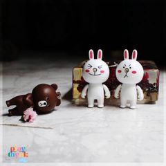 Móc Khóa LED Hoạt Hình Gấu Brown & Thỏ Cony - Phụ Kiện Siêu Anh Hùng Độc Đáo, Quà Tặng Thú Vị Cho Fan Hâm Mộ
