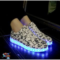 Giày Năng Động 7 Màu Hình Họa Nốt Nhạc Gudetama - Giày Đèn LED Sáng Tiết Kiệm Năng Lượng Cho Nam Nữ Thoải Mái