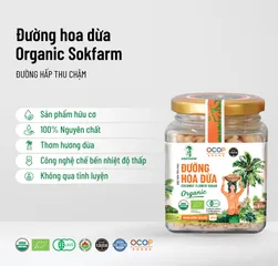 Đường Hoa Dừa Organic Sokfarm 150g - Nguyên Liệu Tự Nhiên, Không Chất Bảo Quản, Thích Hợp Ăn Chay và Eat Clean