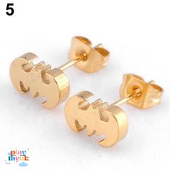 Khuyên Tai Hình Dơi Punk - Khuyên Tai Thời Trang Bằng Thép Không Gỉ Unisex, Phong Cách Năng Động cho Tiệc Tùng và Hàng Ngày