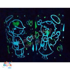 Bộ 7 Hộp Bột Dạ Quang Nhiều Màu Sắc Trang Trí Độc Đáo - Vẽ Cảnh Vật Huyền Ảo, Quà Tặng Sáng Tạo