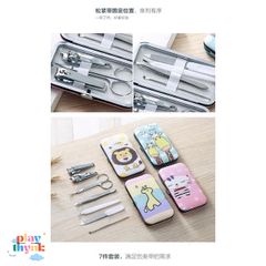 Bộ Dụng Cụ 7 Món Bấm Móng Tay Hoạt Hình Gudetama Dễ Thương - Kit Chăm Sóc Móng An Toàn, Bền Đẹp, Sang Trọng