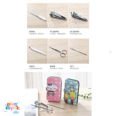 Bộ Dụng Cụ 7 Món Bấm Móng Tay Hoạt Hình Gudetama Dễ Thương - Kit Chăm Sóc Móng An Toàn, Bền Đẹp, Sang Trọng