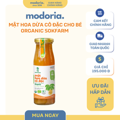 Mật Hoa Dừa Cô Đặc Organic Sokfarm 250g - Chất Tạo Ngọt Tự Nhiên Dành Cho Trẻ Nhỏ, Không Chất Bảo Quản, Phù Hợp Ăn Dặm