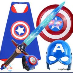 Bộ trang phục hóa trang Đội trưởng Mỹ Captain America cho bé - Siêu anh hùng Avengers, quà tặng lý tưởng cho Halloween và các dịp lễ hội