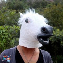 Mặt Nạ Ngựa Cosplay Halloween - Đạo Cụ Thời Trang Silicone Độc Đáo, Phụ Kiện Tiệc Hóa Trang Cho Người Lớn và Trẻ Em