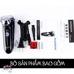 Máy Cạo Râu Điện FLYCO FS362 - 3 Lưỡi, Chống Nước, Thời Gian Sử Dụng Lên Đến 8 Giờ, Cạo Sạch, An Toàn, Chính Hãng Bansigudetama