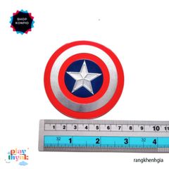 Bảng Nhãn Nhôm Hình Khiên Captain America - Phụ Kiện Văn Phòng Cho Fan Marvel, Nhiều Kích Thước, Dán Chắc Chắn