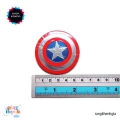Bảng Nhãn Nhôm Hình Khiên Captain America - Phụ Kiện Văn Phòng Cho Fan Marvel, Nhiều Kích Thước, Dán Chắc Chắn