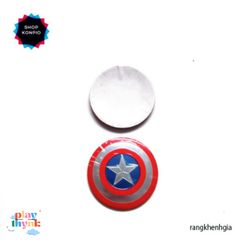 Bảng Nhãn Nhôm Hình Khiên Captain America - Phụ Kiện Văn Phòng Cho Fan Marvel, Nhiều Kích Thước, Dán Chắc Chắn