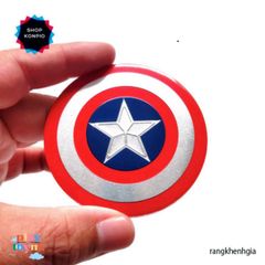 Bảng Nhãn Nhôm Hình Khiên Captain America - Phụ Kiện Văn Phòng Cho Fan Marvel, Nhiều Kích Thước, Dán Chắc Chắn