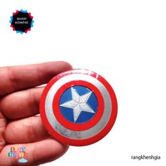 Bảng Nhãn Nhôm Hình Khiên Captain America - Phụ Kiện Văn Phòng Cho Fan Marvel, Nhiều Kích Thước, Dán Chắc Chắn
