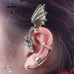 Khuyên Tai Ear Cuff Hình Rồng Gothic - Trang Sức Vintage Độc Đáo Cho Phụ Nữ, Không Cần Xỏ Lỗ, Thời Trang Punk