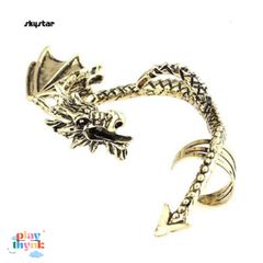 Khuyên Tai Ear Cuff Hình Rồng Gothic - Trang Sức Vintage Độc Đáo Cho Phụ Nữ, Không Cần Xỏ Lỗ, Thời Trang Punk