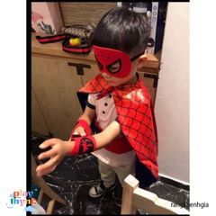 Áo Choàng Spider-Man Kèm Mặt Nạ - Bộ Hóa Trang Halloween Cho Trẻ Em 2-7 Tuổi, Trang Phục Siêu Anh Hùng Vui Chơi Đầy Sáng Tạo