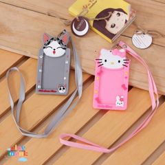 Dây Đeo Thẻ Hình Thú Doremon, Minion, Thỏ, Gấu, Mèo - Phụ Kiện Văn Phòng Học Sinh, Sinh Viên Chất Liệu Silicon Tươi Sáng
