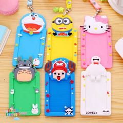 Dây Đeo Thẻ Hình Thú Doremon, Minion, Thỏ, Gấu, Mèo - Phụ Kiện Văn Phòng Học Sinh, Sinh Viên Chất Liệu Silicon Tươi Sáng