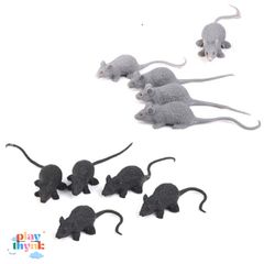 Set 10 Chuột Nhựa Trang Trí Halloween - Mô Hình Chuột Đen Xám Cao Cấp Dùng Trang Trí Nhà Cửa, Đồ Chơi Ma Quái