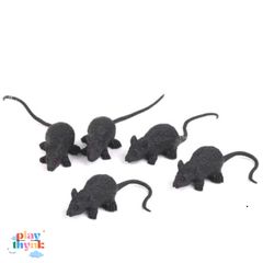 Set 10 Chuột Nhựa Trang Trí Halloween - Mô Hình Chuột Đen Xám Cao Cấp Dùng Trang Trí Nhà Cửa, Đồ Chơi Ma Quái