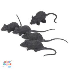Set 10 Chuột Nhựa Trang Trí Halloween - Mô Hình Chuột Đen Xám Cao Cấp Dùng Trang Trí Nhà Cửa, Đồ Chơi Ma Quái