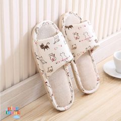 Dép Vải Đi Trong Nhà Hoa Hồng DV.02 - Phong Cách Hàn Quốc Độc Đáo, Êm Ái, Chống Trơn Trượt, Nhiều Kích Cỡ Cho Nam Nữ
