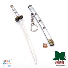 Móc Khóa Mini Kiếm Zoro One Piece - Mô Hình Samurai Anime Chất Liệu Kim Loại An Toàn Dùng Làm Đồ Chơi, Quà Tặng