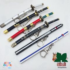 Móc Khóa Mini Kiếm Zoro One Piece - Mô Hình Samurai Anime Chất Liệu Kim Loại An Toàn Dùng Làm Đồ Chơi, Quà Tặng