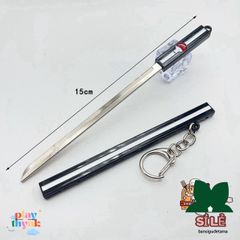 Móc Khóa Mini Kiếm Zoro One Piece - Mô Hình Samurai Anime Chất Liệu Kim Loại An Toàn Dùng Làm Đồ Chơi, Quà Tặng