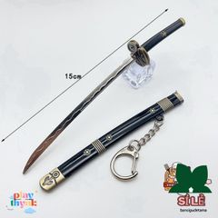 Móc Khóa Mini Kiếm Zoro One Piece - Mô Hình Samurai Anime Chất Liệu Kim Loại An Toàn Dùng Làm Đồ Chơi, Quà Tặng