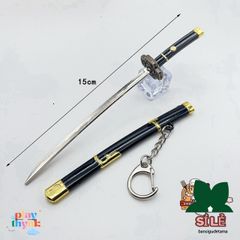 Móc Khóa Mini Kiếm Zoro One Piece - Mô Hình Samurai Anime Chất Liệu Kim Loại An Toàn Dùng Làm Đồ Chơi, Quà Tặng