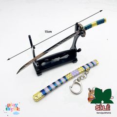 Móc Khóa Mini Kiếm Zoro One Piece - Mô Hình Samurai Anime Chất Liệu Kim Loại An Toàn Dùng Làm Đồ Chơi, Quà Tặng