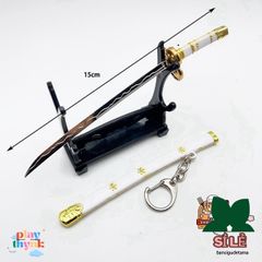 Móc Khóa Mini Kiếm Zoro One Piece - Mô Hình Samurai Anime Chất Liệu Kim Loại An Toàn Dùng Làm Đồ Chơi, Quà Tặng
